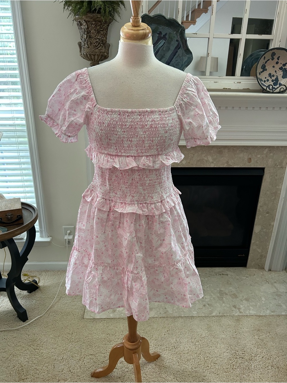 Eyelet + Ivy Pink Smocked Sundress